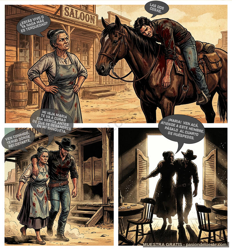 Página 3 del cómic Pasión del Oeste.